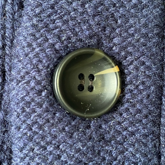 Daniel Hechter Blue Snowflake Wool Blend Holiday Shawl Collar Cardigan- Sz-L - Picture 8 of 13